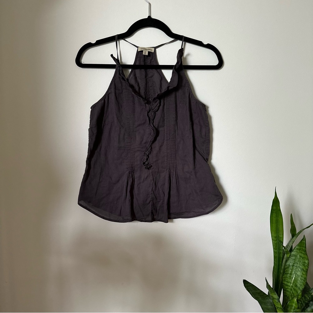 Boho Y2K vintage Les Cocotiers Light Weight 100% Grey Cotton Tank